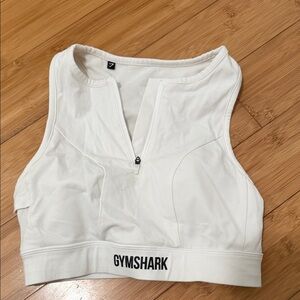 Gymshark Ivory Zip-Front Sports Bra
